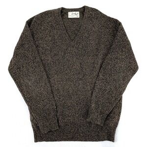 Lord Jeff Vintage 100% Virgin Wool V-Neck Marled Sweater Made in USA Large